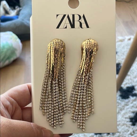 Zara Gold and Silver Cascade Earrings - Picture 2 of 6